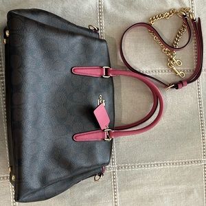 Coach Purse with pink trim